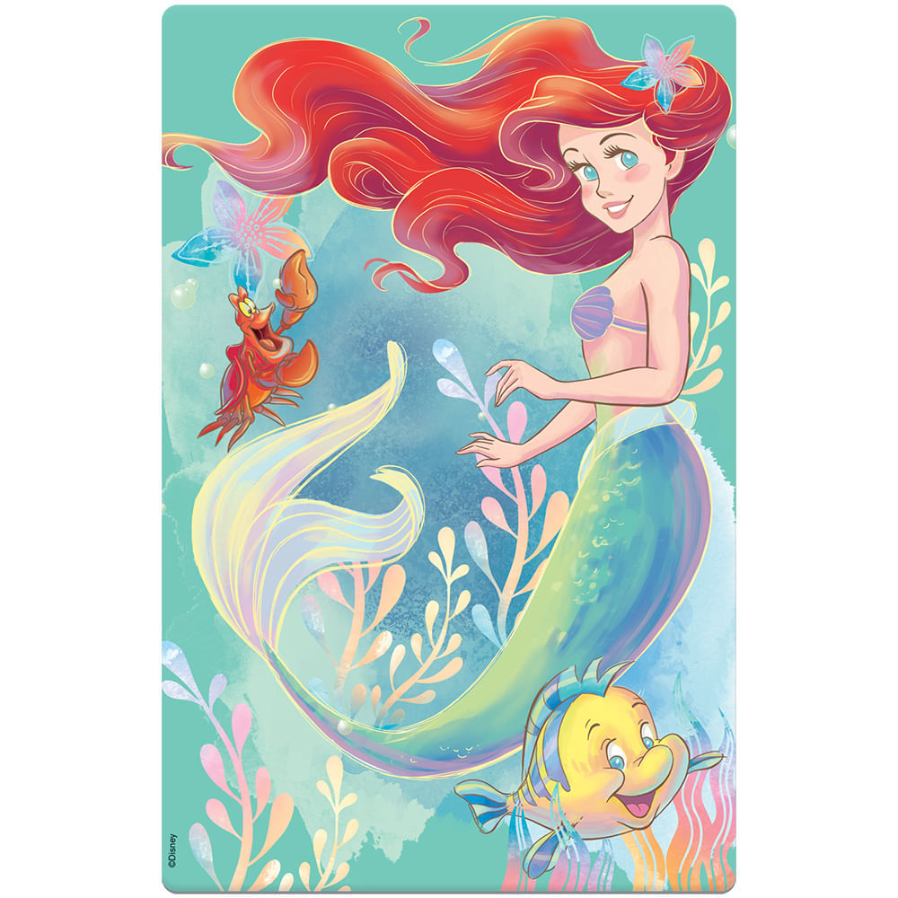 Quebra Cabeça Puzzle Disney Princesas Ariel 60 Peças Jak