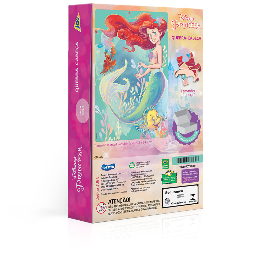 Quebra-Cabeça – Disney Princesa – 100 Peças – Jak – Pequena Sereia –  Toyster - RioMar Aracaju Online