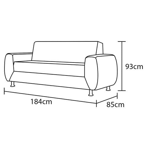 Sofá 3 Lugares Hellen Buarque com 184cm de Largura e Revestimento em