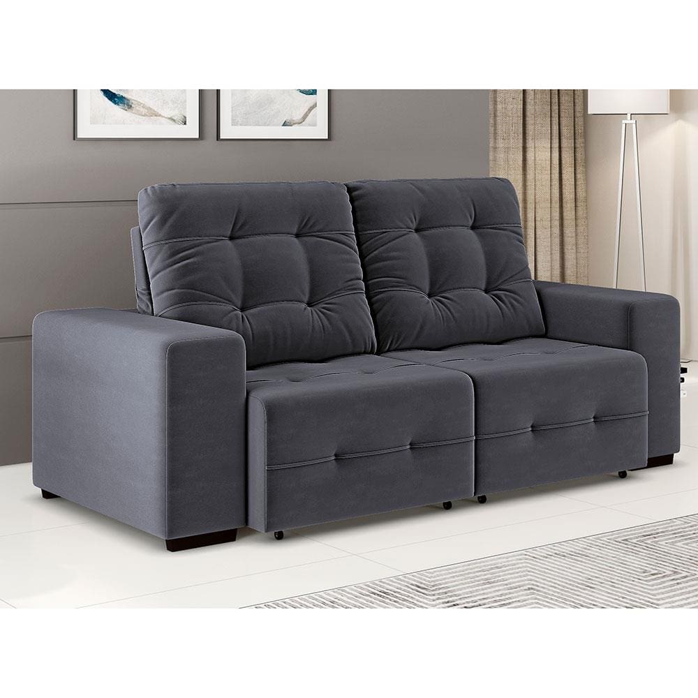 Sofá 3 Lugares Linoforte Bonno com 200 cm de Largura, Retrátil e